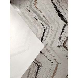 Kesme Masa Örtüsü Muşamba-Zigzag Gri Gold-100X100