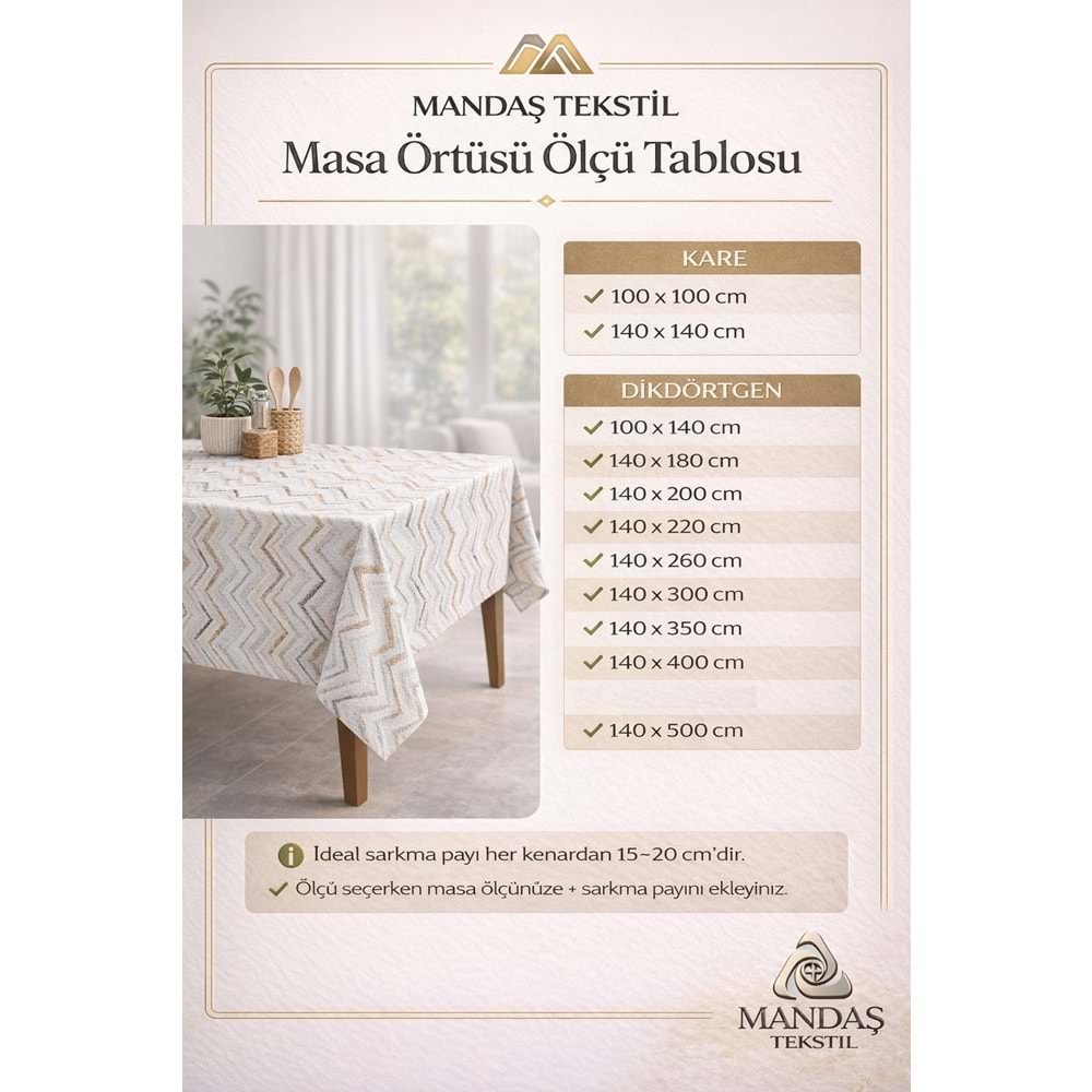 Kesme Masa Örtüsü Muşamba-Zigzag Gri Gold-100X140