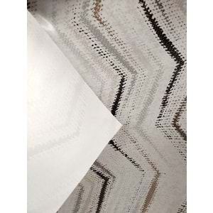 Kesme Masa Örtüsü Muşamba-Zigzag Gri Gold-140X300