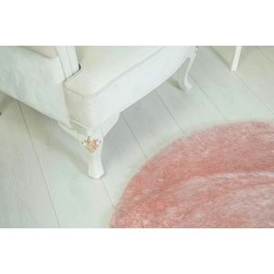 Evru Tavşan Tüyü Yumoş Post Halı (120x120)Pudra