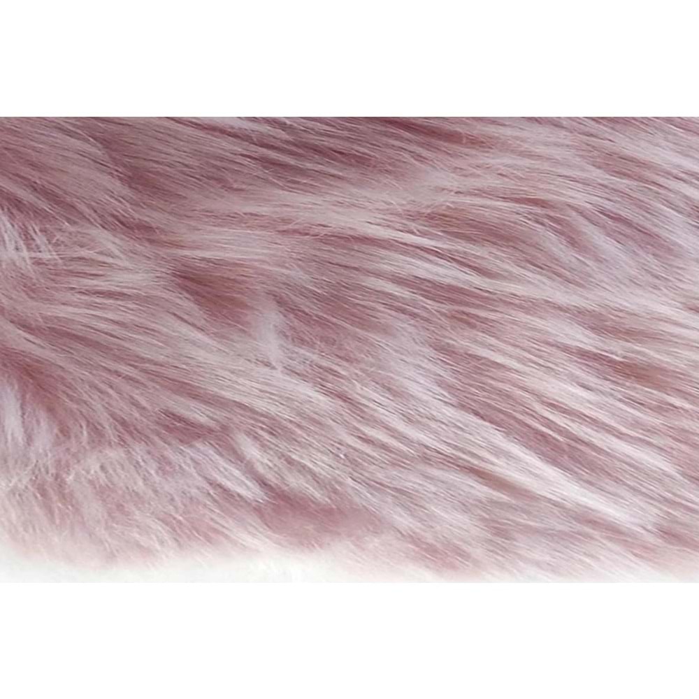 Evru Tavşan Tüyü Yumoş Post Halı (120x120)Pudra