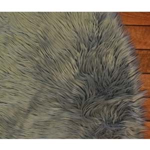 Evru Tavşan Tüyü Yumoş Post Halı (120x120)Gri