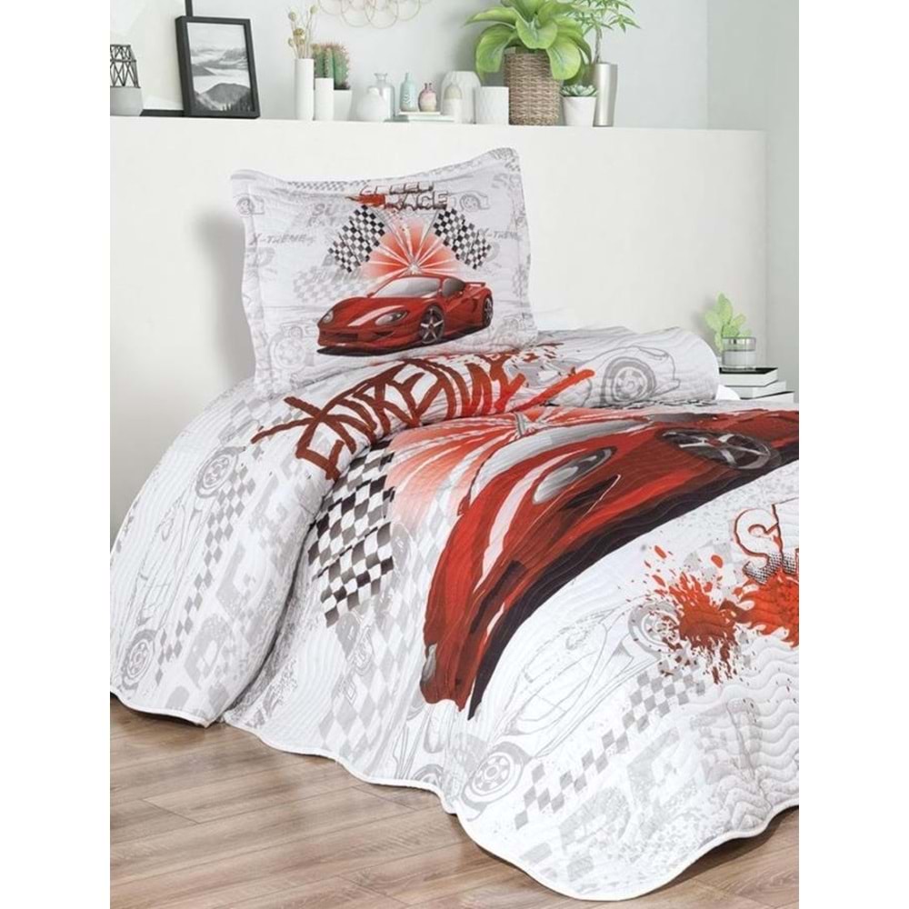 Belenay Dijital -Fast Car v3- Tek Kişilik Kapitone Yatak Örtüsü (175x240)