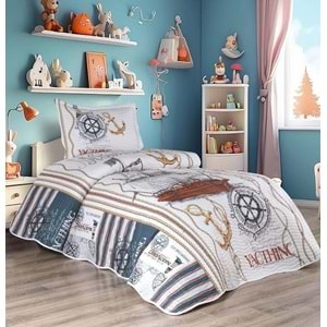 Belenay Dijital -Gemici- Tek Kişilik Kapitone Yatak Örtüsü (175x240)