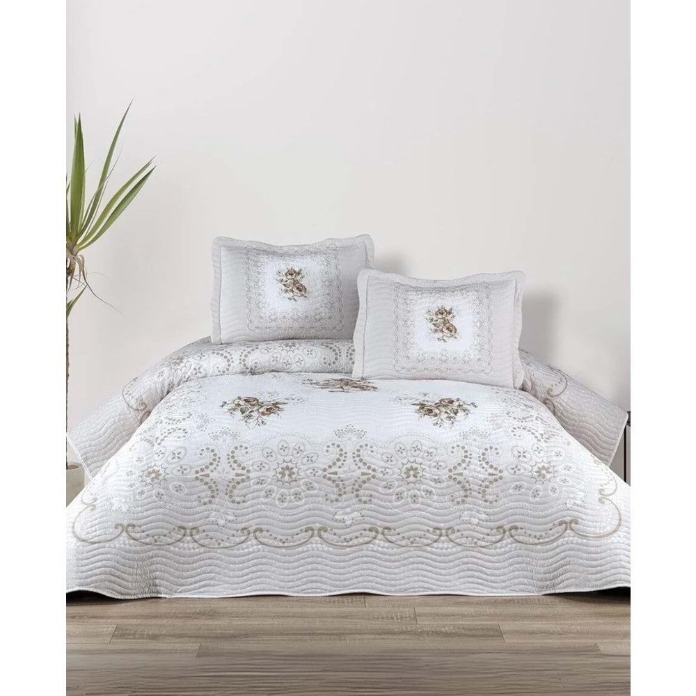 Belenay Dijital -Nerea v2- Çift Kişilik Kapitone Yatak Örtüsü (240x260)