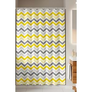 Tropik Home -Corner Play Gri- Çift Kanatlı Banyo Duş Perdesi (2x110x200)