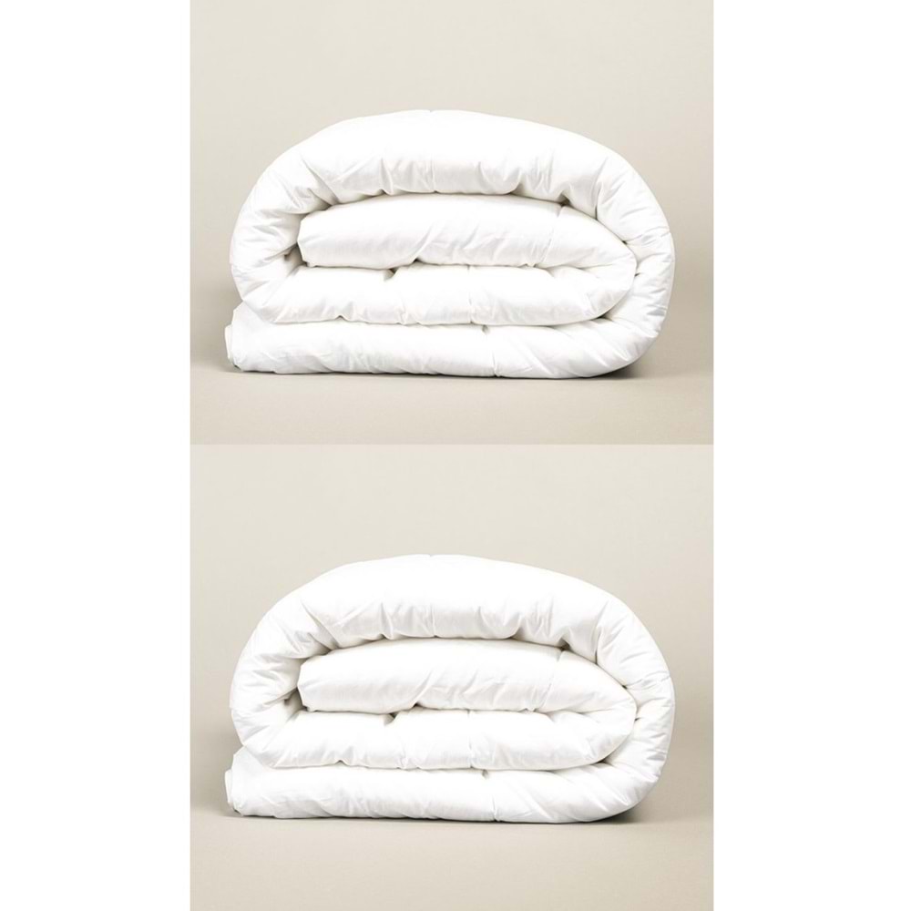 2 Adet Bella Home Mikrofiber -Beyaz- Çift Kişilik Yorgan (195x215)