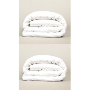 2 Adet Bella Home Mikrofiber -Beyaz- Çift Kişilik Yorgan (195x215)