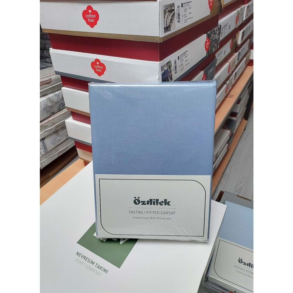 Özdilek Colourist Fitted Lastikli Tek Kişilik Çarşaf Seti (100x200)-Buz Mavi