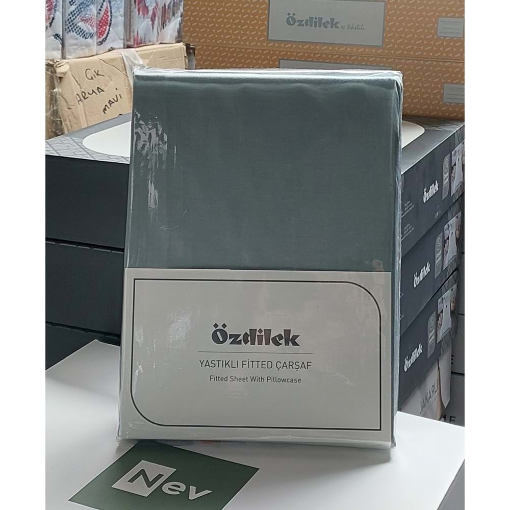 Özdilek Colourist Fitted Lastikli Battal Çift Kişilik Çarşaf Seti (180x200)-Nil