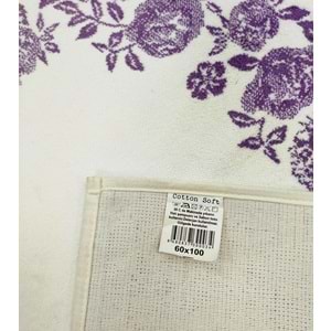Cotton Soft -Lila Beyaz- 2li Banyo Seti, Paspas Takımı