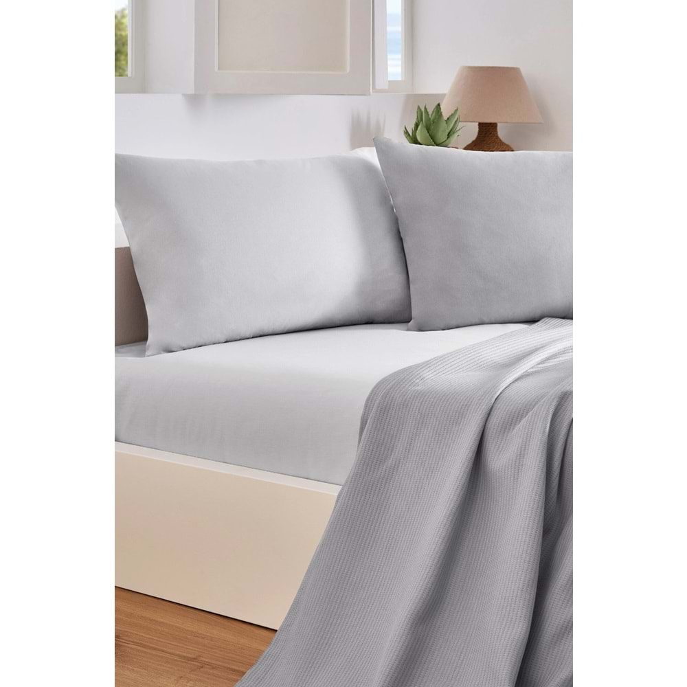 Özdilek Rf -Colourist Kül Gri Silver- Çift Kişilik Pike Takımı