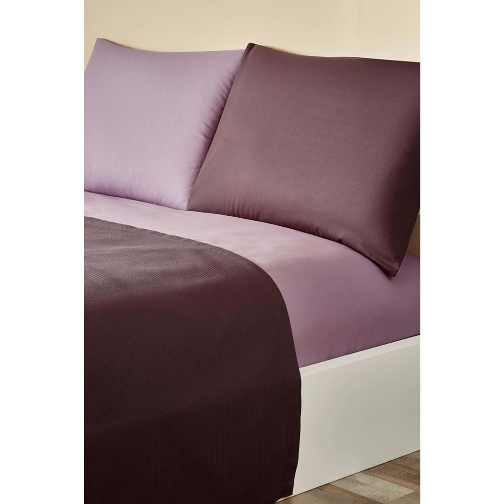 Özdilek Rf -Colourist Vizon Mürdüm- Çift Kişilik Pike Takımı