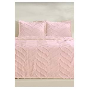 Merve -Pudra- 3 Parça Şönil Sakallı Çift Kişilik Pike Yatak Örtüsü Seti (240x250)