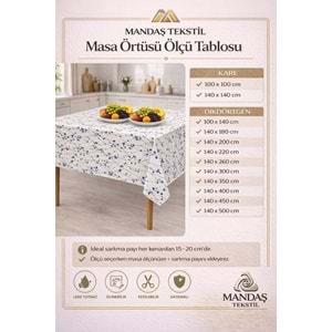 Kesme Masa Örtüsü Muşamba-Lila Beyaz Yeni - 100X140