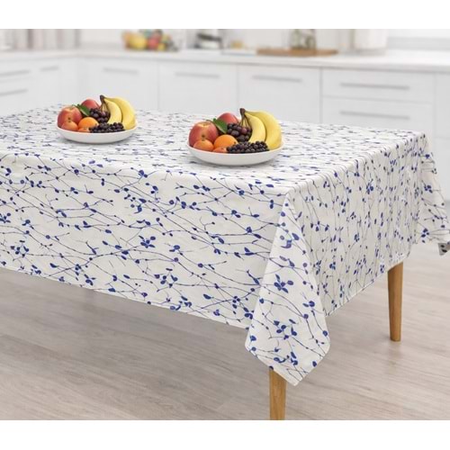 Kesme Masa Örtüsü Muşamba-Lila Beyaz Yeni - 140X140