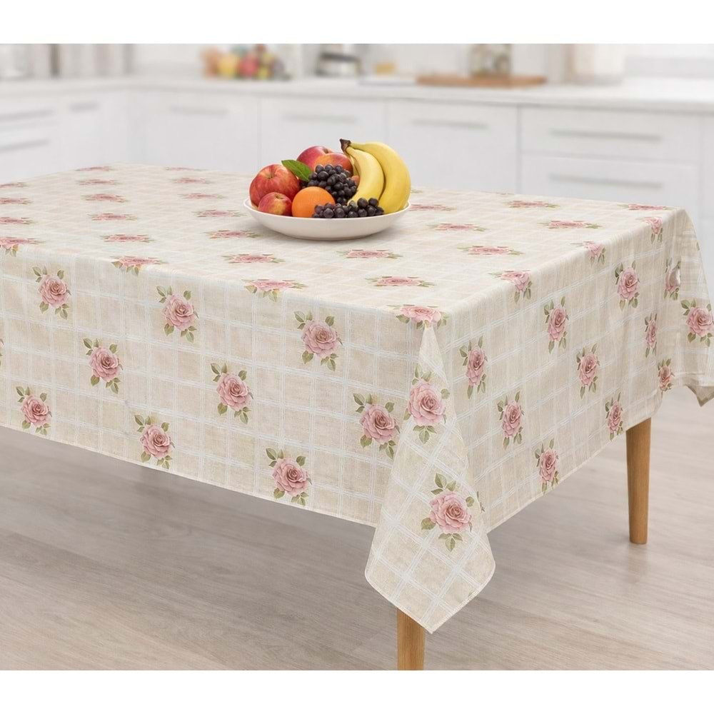 Kesme Masa Örtüsü Muşamba-Gül Çiçek Yeni - 100X140