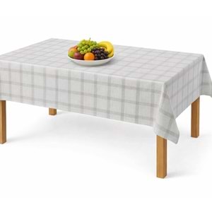 Kesme Masa Örtüsü Muşamba-Kareli Gri - 140X260