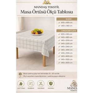 Kesme Masa Örtüsü Muşamba-Kareli Gri - 140X260