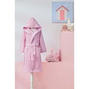 Özdilek 9/10 Yaş Kız Çocuk Kapüşonlu Kadife Pamuk Bornoz-Unicorn Pembe