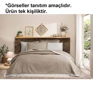 Özdilek Rf -Kahve- Jakar Biyeli (Z) Tek Kişilik Pike Takımı (2 Yastık Kılıflı)