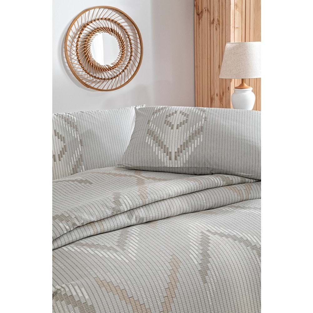 Özdilek Rf -Linea Etnica Krem- Tek Kişilik Pike Takımı