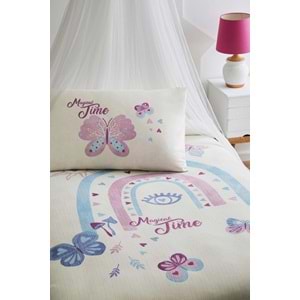 Özdilek Rf -Magical Time Lila- Lastikli Çarşaflı Kız Çocuk Tek Kişilik Pike Takımı