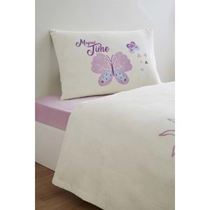 Özdilek Rf -Magical Time Lila- Lastikli Çarşaflı Kız Çocuk Tek Kişilik Pike Takımı