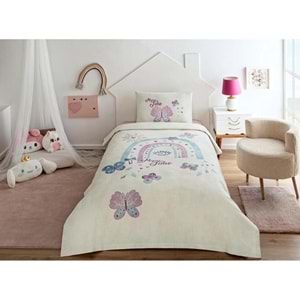 Özdilek Rf -Magical Time Lila- Lastikli Çarşaflı Kız Çocuk Tek Kişilik Pike Takımı