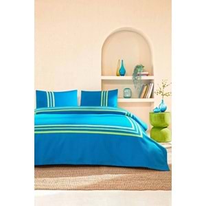 Özdilek Rf -Neon Frame Mavi- Lastikli Çarşaflı Tek Kişilik Pike Takımı