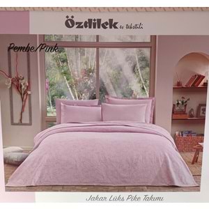 Özdilek Rf -Pembe- Jakar Lux (Z) Tek Kişilik Pike Takımı (2 Yastık Kılıflı)