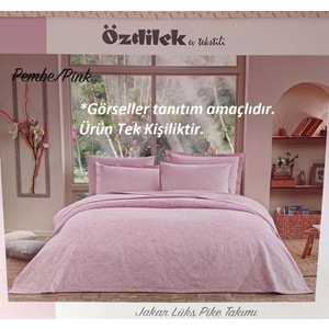Özdilek Rf -Pembe- Jakar Lux (Z) Tek Kişilik Pike Takımı (2 Yastık Kılıflı)