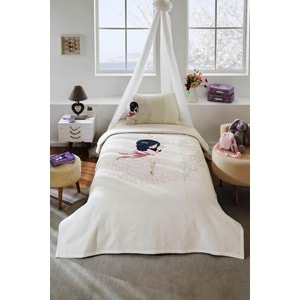 Özdilek Rf -Butterfly Ballet Pembe- Lastikli Çarşaflı Kız Çocuk Tek Kişilik Pike Takımı