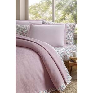 Özdilek Rf -Pudra- Jakar Biyeli (Z) Tek Kişilik Pike Takımı (2 Yastık Kılıflı)