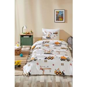 Özdilek Rf -Builder Sarı- Lastikli Çarşaflı Erkek Çocuk Tek Kişilik Pike Takımı