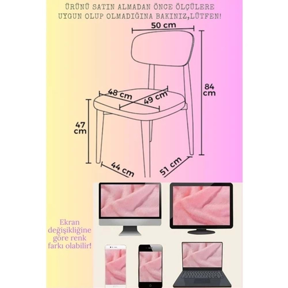 Mandaş Bohem Elma model eteksiz sandalye kılıfı Gri 6 adet