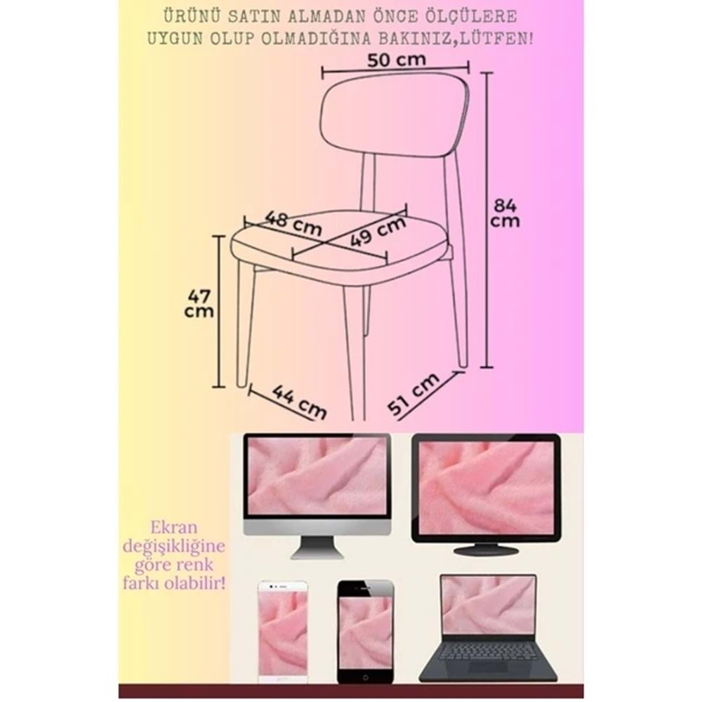 Mandaş Bohem Elma model eteksiz sandalye kılıfı 4 adet Antrasit