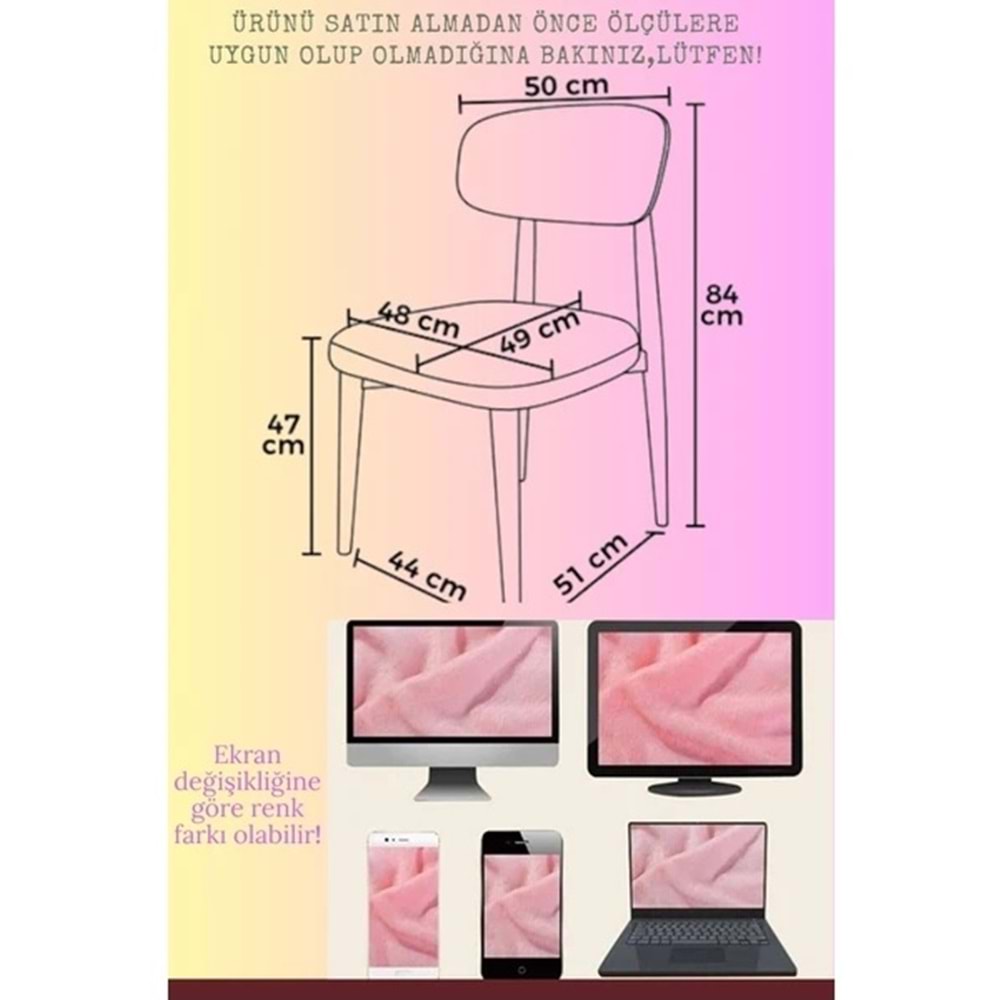 Mandaş Bohem Elma model eteksiz sandalye kılıfı 4 adet krem