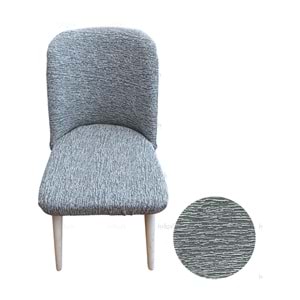 Mandaş Oval jakarlı Sandalye örtüsü Antrasit 6 lı gri