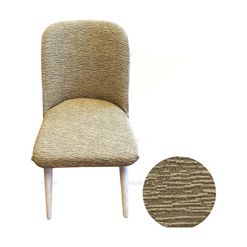 Mandaş Oval jakarlı Sandalye örtüsü 4 lı krem