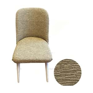 Mandaş Oval jakarlı Sandalye örtüsü 4 lı krem