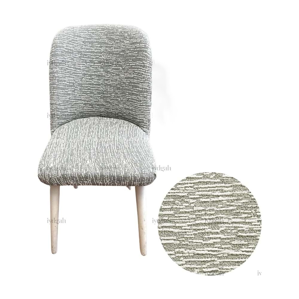 Mandaş Oval jakarlı Sandalye örtüsü Beyaz 4 Lı