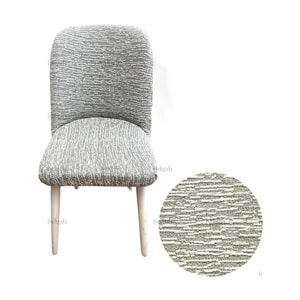 Mandaş Oval jakarlı Sandalye örtüsü Beyaz 4 Lı