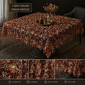 Mandaş Tığ işi El Örgü vitrin seti 16 parça alaçatı