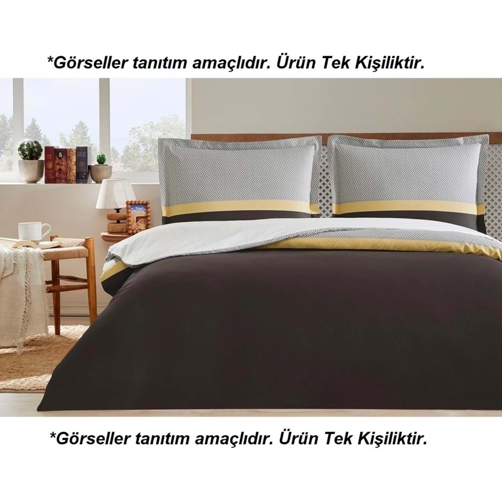 Özdilek Ranforce -Futurista Kahve- Tek Kişilik Nevresim Takımı