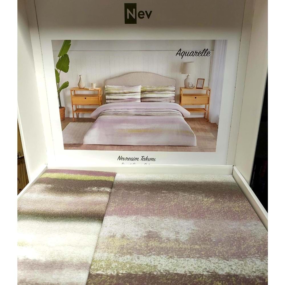 Özdilek Nev Serisi -Mürdüm Aquarelle Yeni- Tek Kişilik Nevresim Takımı