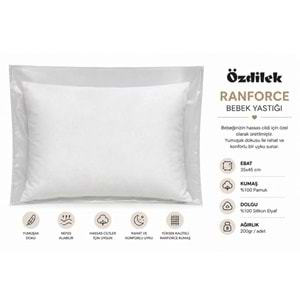 Özdilek %100 Pamuk Kumaş Silikon Bebek Yastığı (35x45)