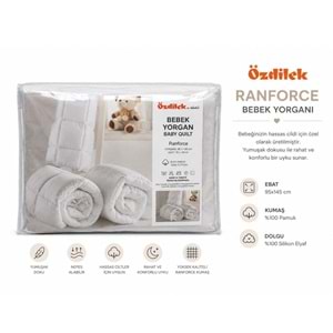 Özdilek Ranforce (%100 Pamuk Kumaş) Silikon Bebek Yorganı (95x145)