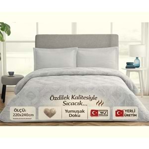 Özdilek Trendy Embos Çift Kişilik Battaniye (220x240)-Art Deco Kristal Gri Yeni