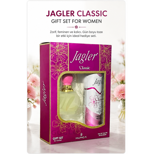 Jagler Parfüm Seti Kadın / For Women 60ML Pearl + 150ML Deodorant (pembe )